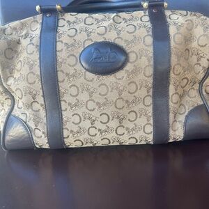 Celine Boston Vintage Monogram Canvas and Leather Tote